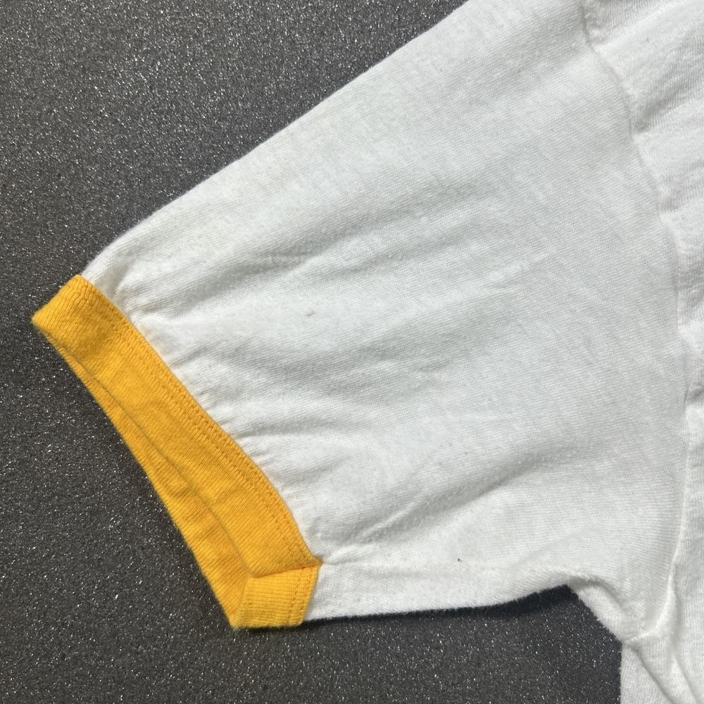 Vintage 70s Galliano Harvey Wallbanger Yellow Ringer Cocktail Shirt L Two Sided - Picture 5 of 16